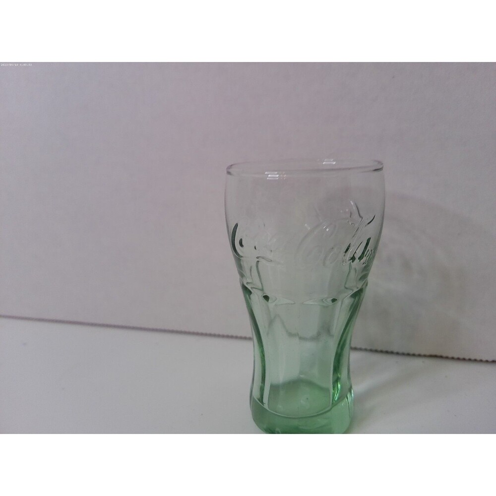 Vintage Green Glass Coca Cola 3.25" Mini Glass